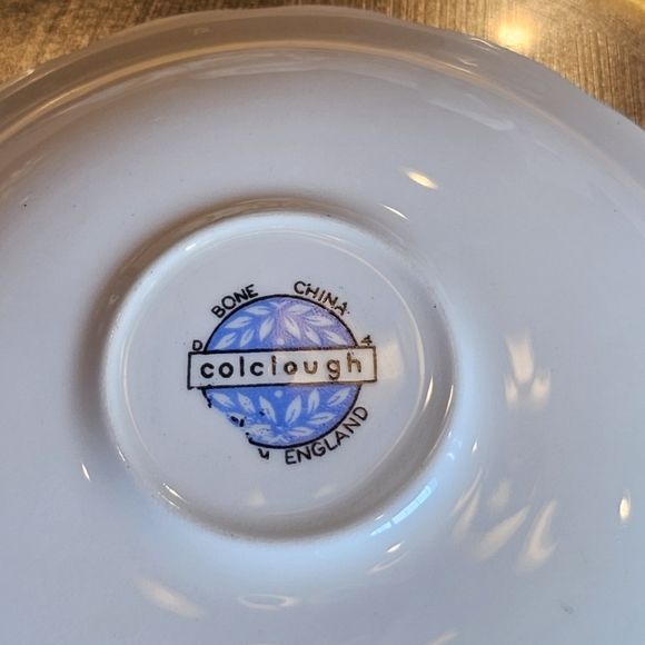 Vintage Rosina Fine Bone China Teacup & 5" Colclough Saucer Set Blue Ros… - Picture 4 of 7
